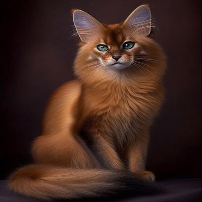 DIY Diamond Painting Kits for Adults, Cute Somali cat Round Full Drill 5D Diamonds Gem Art Drill Home Decoration Kits and Room Wall Decor 12x16 inch