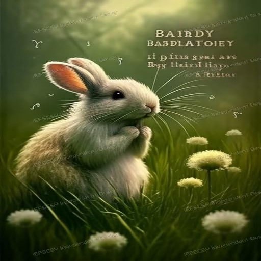 IEFSCAY Dandelion Bunny Diamond Painting - DIY Handmade Painting Kits for Beginners Paste by Number, Full Round Drill Crystal Art, Decompression Funny Personalized Decor Gifts 40X50cm