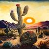 Snuqevc 5D Diamond Painting Kits Desert Sunset Cactus, DIY Beginner Rhinestone Decal Encrusted Diamond Set Crafts, Suitable for Wall Decor Classroom Decor (12x16inch) view 1