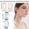 CREATCABIN 1 Box 78Pcs 18K Gold Plated Brass Rectangle Earring Studs with Vertical Loops, Ear Nuts, Open Jump Rings for DIY Jewelry Making, 0.6x0.3 in view 2