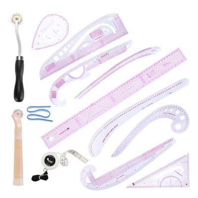 13Pcs Sewing Pattern Rulers Set, Clothing Curve Ruler Set with Clear Metric Flexible, for Designers Tailors Beginners