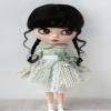 D2033B 10-11inch 26-28CM Country Girl Long Twins Braids Combed Mohair Doll Wigs (Nature Black) view 1