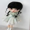 D2033B 10-11inch 26-28CM Country Girl Long Twins Braids Combed Mohair Doll Wigs (Nature Black) view 4