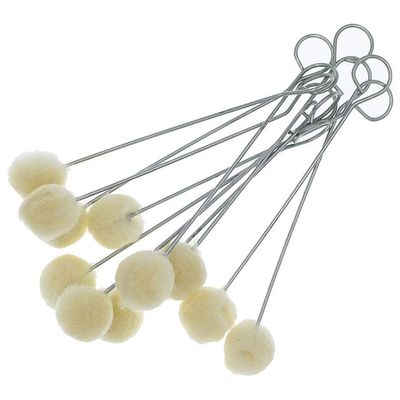 ZEZEFUFU 50 Pieces Yellow Wool Daubers Ball Brush Leather Dye Dauber Dyeing Applicator for DIY Crafts Projects