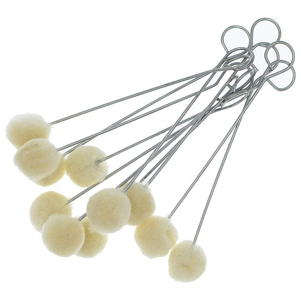 ZEZEFUFU 50 Pieces Yellow Wool Daubers Ball Brush Leather Dye Dauber Dyeing Applicator for DIY Crafts Projects