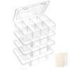 QUEFE 4 Pack 8 Grids Bead Organizers and Storage Tackle Box Organizer Plastic Organizer Box with Removable Dividers or Candies Snacks Electronics Jewelry Small Parts view 1