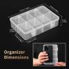QUEFE 4 Pack 8 Grids Bead Organizers and Storage Tackle Box Organizer Plastic Organizer Box with Removable Dividers or Candies Snacks Electronics Jewelry Small Parts view 2