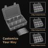 QUEFE 4 Pack 8 Grids Bead Organizers and Storage Tackle Box Organizer Plastic Organizer Box with Removable Dividers or Candies Snacks Electronics Jewelry Small Parts view 3