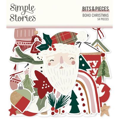 Boho Christmas Bits & Pieces Die-Cuts 54/Pkg-