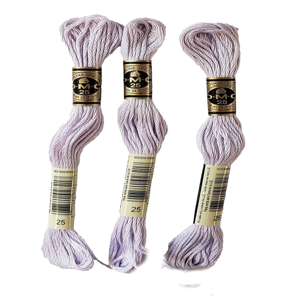 DMC 6-Strand Embroidery Cotton 8.7yd - Ultra Light Lavender - 117-25 - Bundle of 3 Skeins