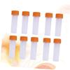 EXCEART 10pcs Transparent Plastic Storage Bottles with Orange Lid for Beads and Needles Organization Containers for Craft Supplies and Projects view 2