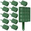 Patelai 12 Pieces Floral Foam Cage Floral Foam for Fresh Flower Arrangement with Handle Rectangle Foam Blocks for Wedding Party Artificial Fresh Flowers, 12.4 x 3.35 x 5.12 Inch, Green view 1