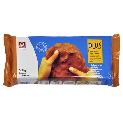 Activa Plus Clay, Terracotta, 1.1lb (500g) - Natural Self Hardening Air-Dry Clay - Professional Quality Clay for Modeling, Arts & Crafts