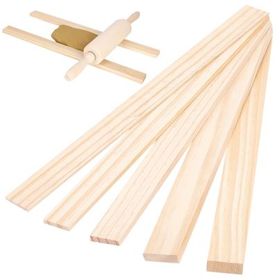 BENECREAT 10Pcs Wood Sheets Pottery Tools, 5 Size Rectangle Mud Stick Guide for Pottery Polymer Clay Thickness
