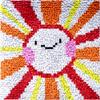 Yglnden Latch Hook Kits Rug Sun Crochet Yarn Cushion Colour Pre-Printed Canvas Cover Rug Needlework DIY Hook and Latch Kit Christmas Home Decoration 30x30cm/12 X12inch view 1