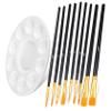 EXCEART 10pcs Paint Set with Nylon Brushes and Palette for Acrylic Oil and Watercolor Painting for Artists and Boys and Girls Includes Practical Color Mixing Tray view 1