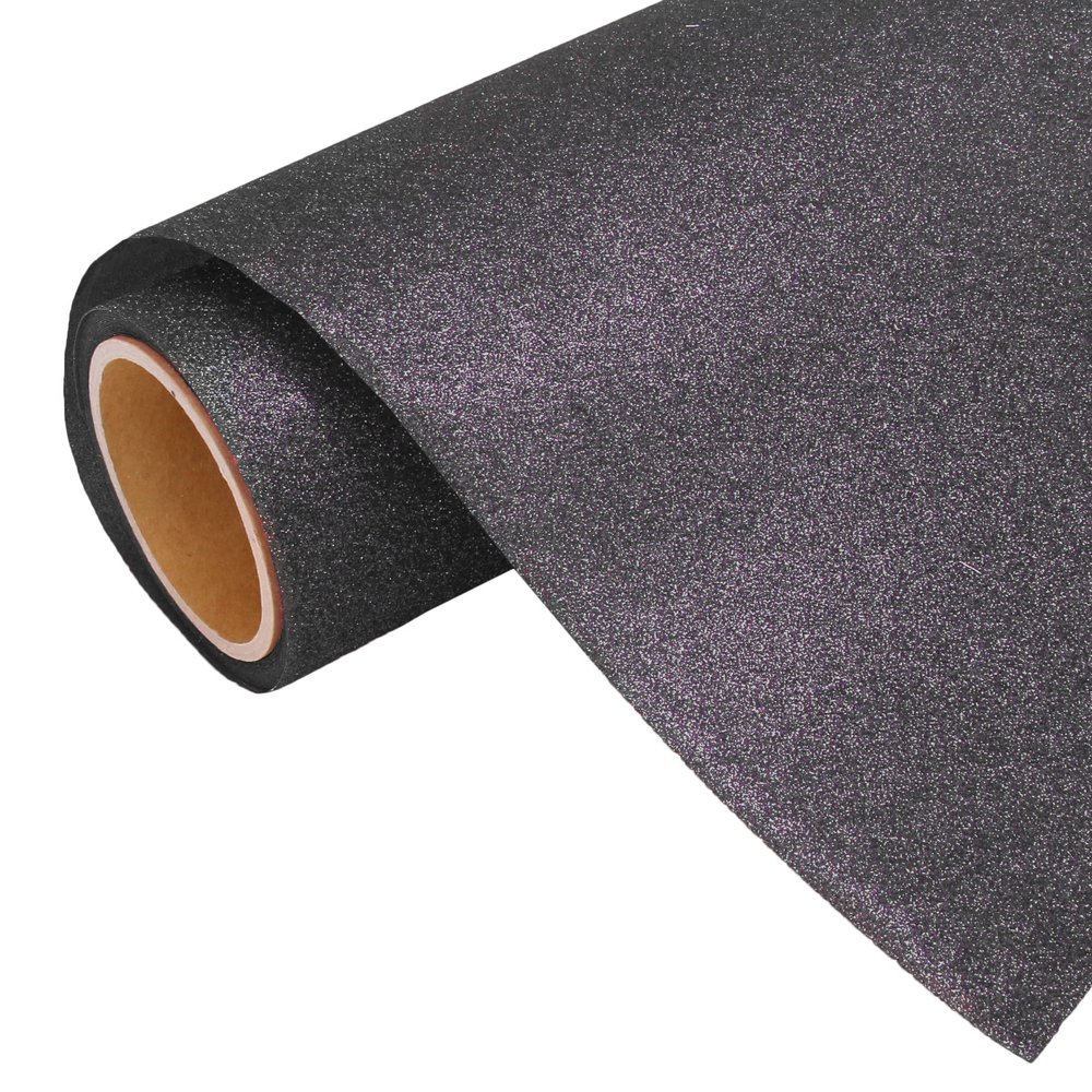 10 Yard x 20" Roll Threadart Glitter Holo Black Heat Transfer Vinyl Film HTV | Glitter Colors | Compatible Home & Large Format Cutters