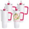 DS 4 Pack Sublimation Tumblers 40 OZ with Handle Blank Insulated Large Tumbler Bulk, Coffee Travel Cups Stainless Steel Travel Mug for Diy Craft Heat Press Print view 1