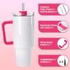 DS 4 Pack Sublimation Tumblers 40 OZ with Handle Blank Insulated Large Tumbler Bulk, Coffee Travel Cups Stainless Steel Travel Mug for Diy Craft Heat Press Print view 3