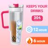 DS 4 Pack Sublimation Tumblers 40 OZ with Handle Blank Insulated Large Tumbler Bulk, Coffee Travel Cups Stainless Steel Travel Mug for Diy Craft Heat Press Print view 4