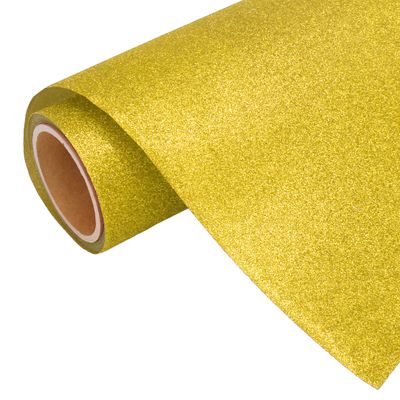 3 Yard x 20" Roll Threadart Glitter Gold Heat Transfer Vinyl Film HTV | Glitter Colors | Compatible Home & Large Format Cutters