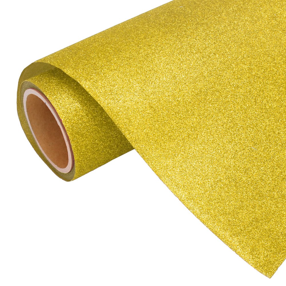 3 Yard x 20" Roll Threadart Glitter Gold Heat Transfer Vinyl Film HTV | Glitter Colors | Compatible Home & Large Format Cutters