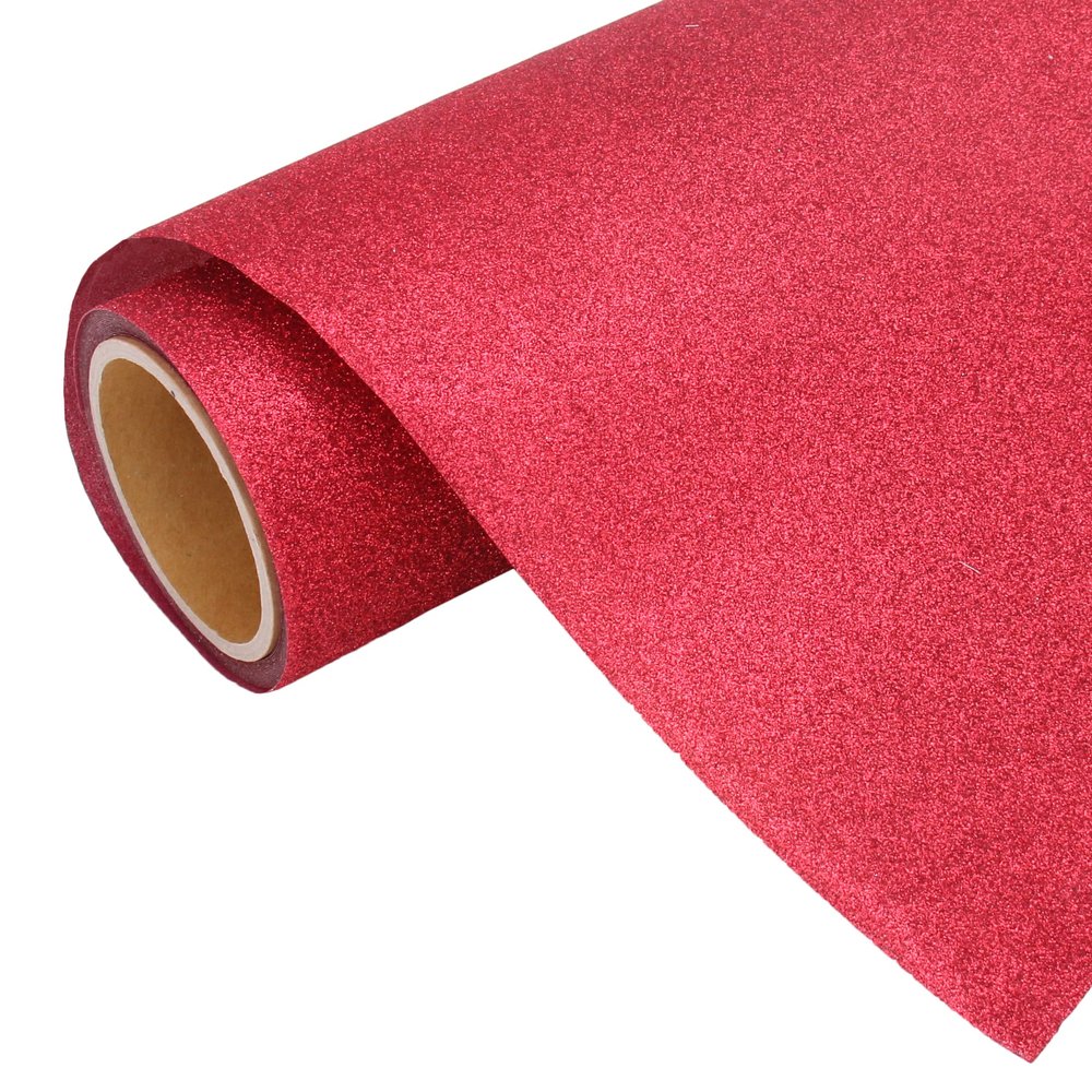 3 Yard x 20" Roll Threadart Glitter Red Heat Transfer Vinyl Film HTV | Glitter Colors | Compatible Home & Large Format Cutters