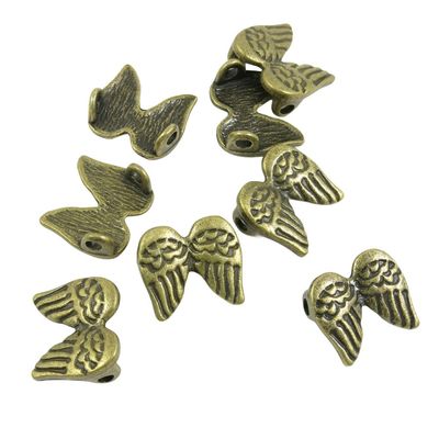 120 PCS Antique Bronze Tone Jewelry Making Charms Findings Suppliers 98JL06 Cupid Angel Wings