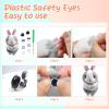 TOAOB 4 Sets 25mm Safety Eyes Glitter Safety Eyes with Washers and Eyelashes for Amigurumis Silver Plastic Craft Crochet Eyes for DIY Puppet Stuffed Animals Doll Making view 4