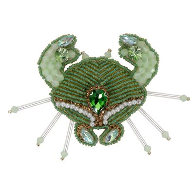 2pcs Crab Lobster Embroidered Beaded Patch Animals Sea World Ocean Series Sew on Emblem Badge DIY Beaded Rhinestones Appliques (Q)