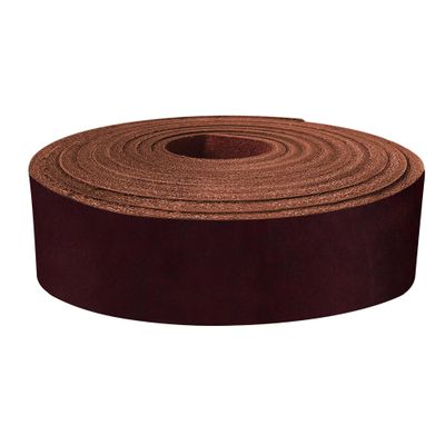 ELW 9-10 oz (3.6-4mm) Latigo Leather Belt Grade Straps & Strips | Size: 1.75"x72" (4.5x183cm) | Wine | Full Grain Cowhide, Heavy Duty Holsters, Sheathes, Harness, Saddle, Guitar Straps, DIY Crafts
