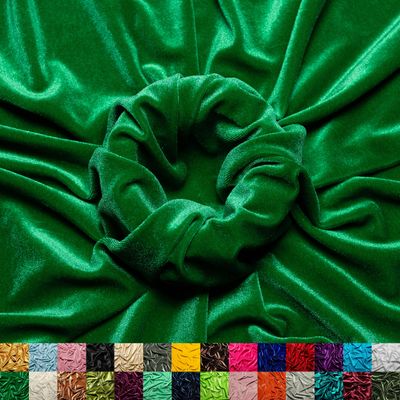 Ice Fabrics Stretch Velvet Fabric by The Yard - 60" Wide Soft Stretchy Fabric for Sewing Clothes, Apparel, Costume, Crafts - 90% Polyester 10% Spandex - Kelly Green - 2 Yards