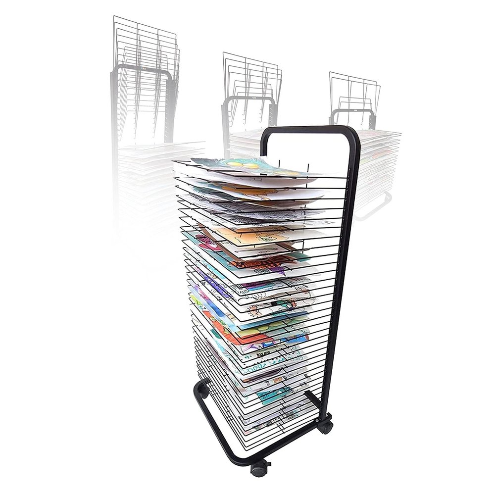 XLTFUC Drying Rack, Mobile Drying Rack, Art Use, Drying Easel Art Studio, Educational Product Drying Rack, Space-Saving Shelf