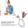 12Pcs Tunisian Crochet Hooks Set, 1.2 M Carbonized Tube Bamboo Knitting Needles Set,Carpet Rug Weave Knitting Carbonized Needles for Weaving Carpets view 2
