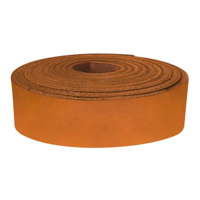 ELW 9-10 oz (3.6-4mm) Latigo Leather Belt Grade Straps & Strips | Size: 1.75"x50" (4.45 x 127cm) | Bright Yellow Brown | Full Grain Cowhide, Heavy Duty Holsters, Harness, Saddle, Guitar, DIY Crafts