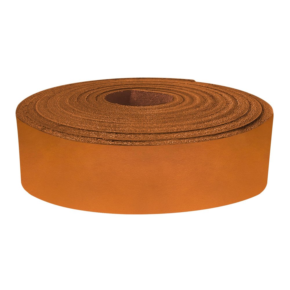ELW 9-10 oz (3.6-4mm) Latigo Leather Belt Grade Straps & Strips | Size: 1.75"x50" (4.45 x 127cm) | Bright Yellow Brown | Full Grain Cowhide, Heavy Duty Holsters, Harness, Saddle, Guitar, DIY Crafts