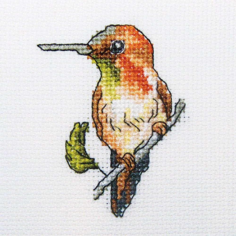 RTO Cross Stitch Embroidery Kits for Kids, Adults and Beginners Birds - Hummingbird 10x10cm/3.9x3.9 14CT