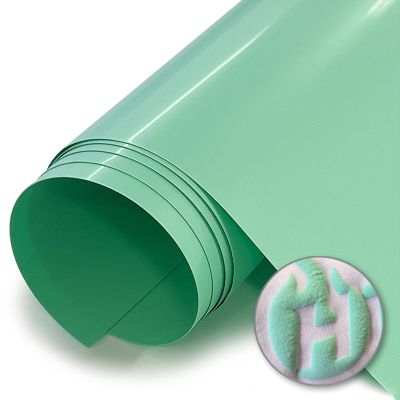 HTV4U Puff Heat Transfer Vinyl (Mint, 20" x 12" Sheet) - DIY Craft Iron on Vinyl for Shirts, 3D Puffy Heat Press Transfer Film