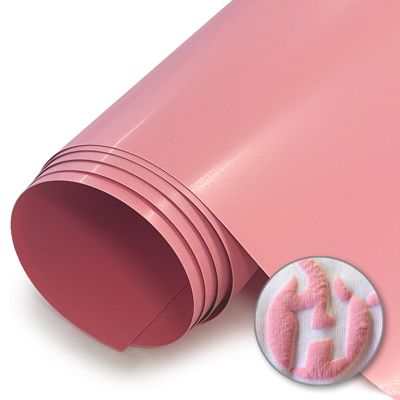 HTV4U Puff Heat Transfer Vinyl (Salmon Pink, 20" x 12") - 3D Puffy Heat Press Transfer Paper Film, DIY Craft Iron on Vinyl for Shirts