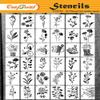 CrafTreat 36-Piece Wildflower Stencils (3x4), DIY Reusable Stencils for Crafts, Clothes, Furniture, Decoration, Walls view 1