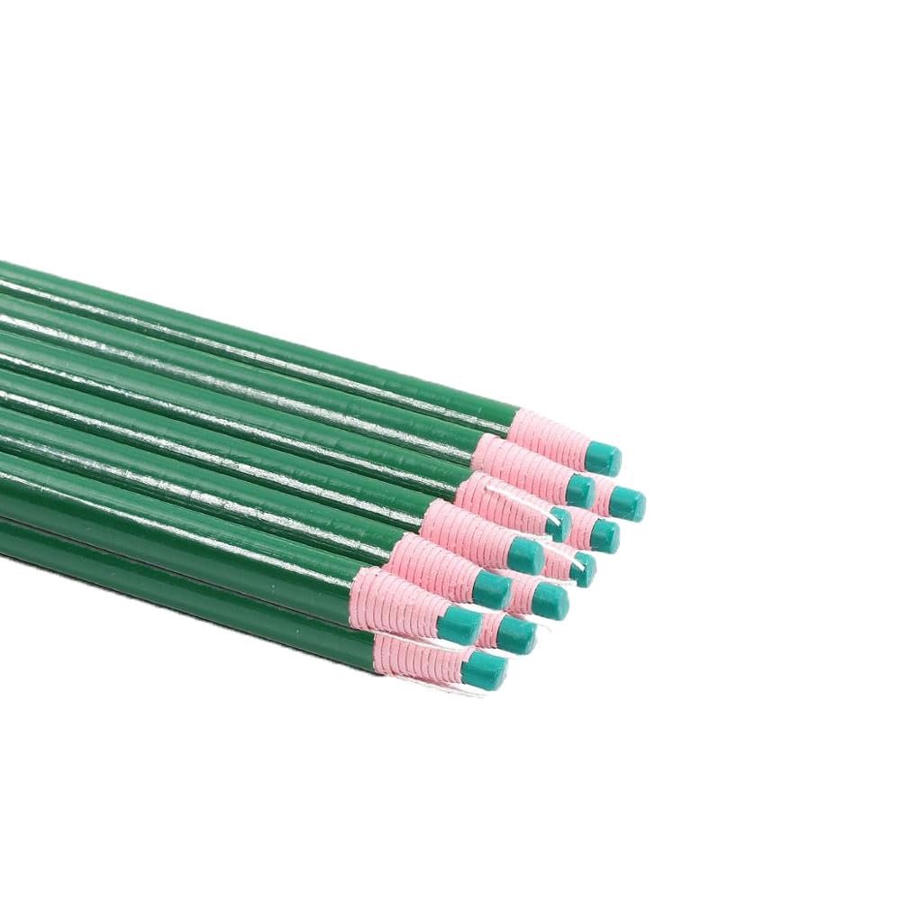 12 Pieces Sewing Marker Pencils Wire Crayon Markers Tailor's Chalk Fabric Pencil for Marking Tracing Drawing Tools Free Cutting Green
