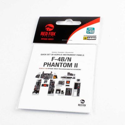 Red Fox Studio RFSQS-48021 1/48 F-4B/N Phantom II 3D Acrylic Instrument Cockpit Panel (for Academy)
