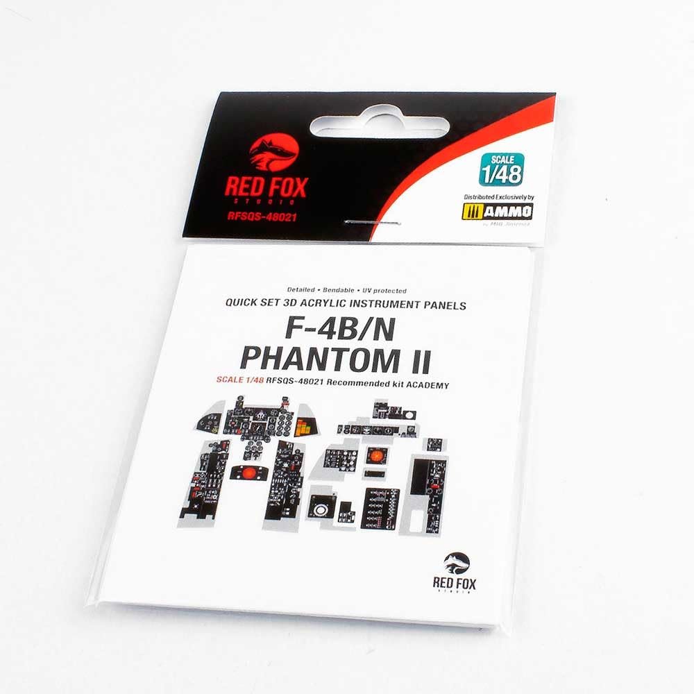 Red Fox Studio RFSQS-48021 1/48 F-4B/N Phantom II 3D Acrylic Instrument Cockpit Panel (for Academy)