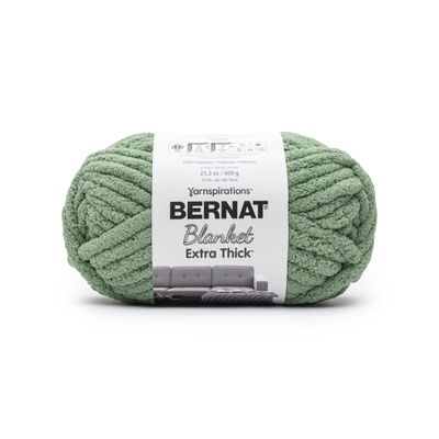 Bernat Blanket Extra Thick Green Frost Yarn - 1 Pack of 21.12oz/598.74g - 100% Polyester - #7 Jumbo - 72 Yards - Chunky Yarn for Hand Knitting, Crocheting, Crafts & Amigurumi