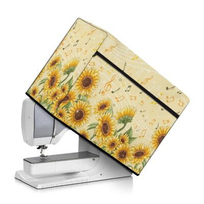 Mumeson Sunflower with Music Note Sewing Machine Cover Decoration Universal Sewing Machine Cover for Most Singer Brother Sewing Machine