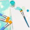 20pcs 1 inch Flat Paint Brush Set,Large Artist Acrylic Paint Brushes Nylon Hair Wood Handle for Acrylic Watercolor Oil Canvas Gouache Face Body Painting Classroom Craft Big Paint Brushes view 4