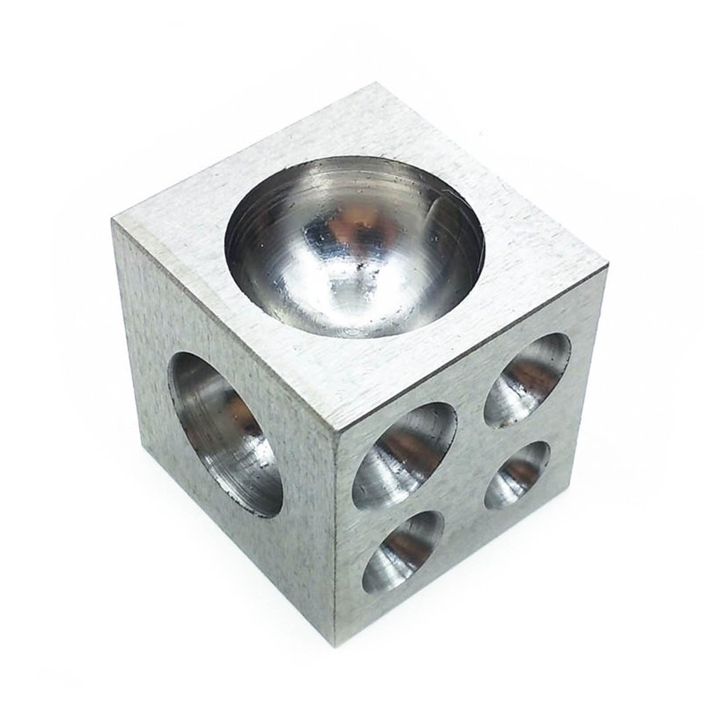 Unahtinr Square Mandrel High-Carbon Steel Dapping Doming Block Metalworking Tool Silver Jewelry Making Steel Doming Punch