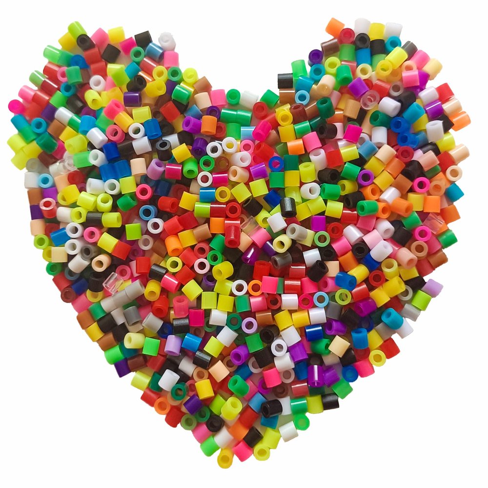 Yowamho 1000Pcs Fuse Beads - 5mm Mixed Colors Melting Beads for Crafts, Bead Bulk Refill.