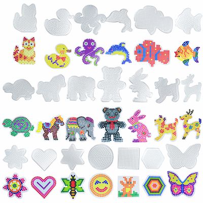 Yowamho 20PCS 5mm Fuse Bead Board - 20pcs Different Shapes Patterns, Fuse Beads Pegboards is Suitable for Children's DIY Crafts.