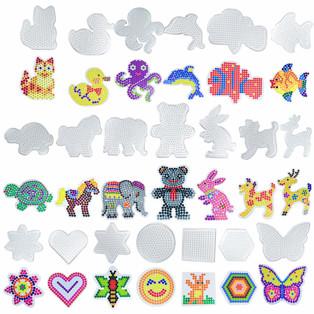 Yowamho 20PCS 5mm Fuse Bead Board - 20pcs Different Shapes Patterns, Fuse Beads Pegboards is Suitable for Children's DIY Crafts.